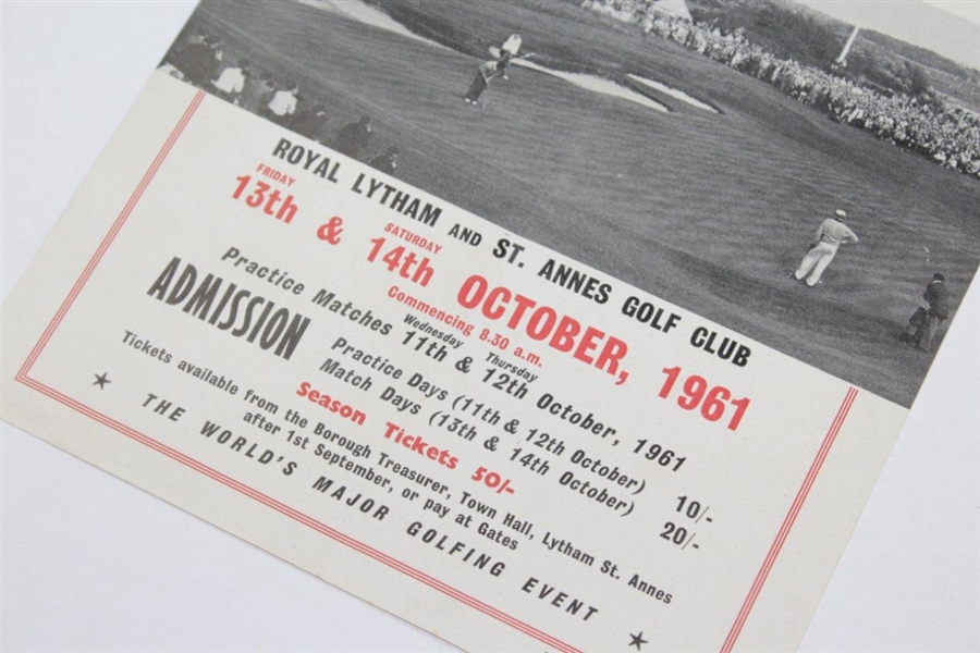 1961 Ryder Cup at Royal Lytham & St. Annes Golf Club Poster - Great Britain vs United States