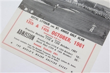 1961 Ryder Cup at Royal Lytham & St. Annes Golf Club Poster - Great Britain vs United States