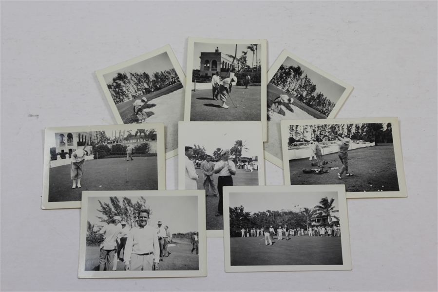 Eight (8) Original 1948 Florida Photos with Locke, Snead, Demaret, Worsham, Farrell, Cruickshank, & Armour