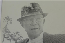 President Eisenhower Alex Morrison Photo at the 1969 Bob Hope Desert Classic - Badge, Bay Hill Hat, Snead Hat