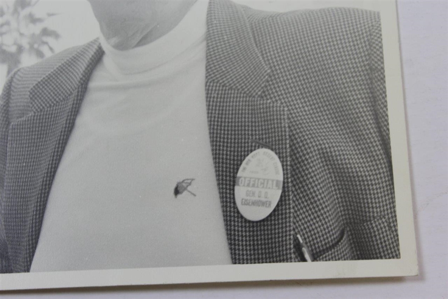 President Eisenhower Alex Morrison Photo at the 1969 Bob Hope Desert Classic - Badge, Bay Hill Hat, Snead Hat