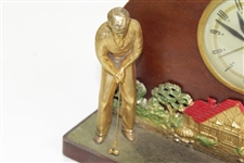 Circa 1950's Golf Themed United Clock Co. Electric Clock - Golfer About to Putt - With Original Ad