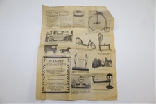 Circa 1950's Golf Themed United Clock Co. Electric Clock - Golfer About to Putt - With Original Ad