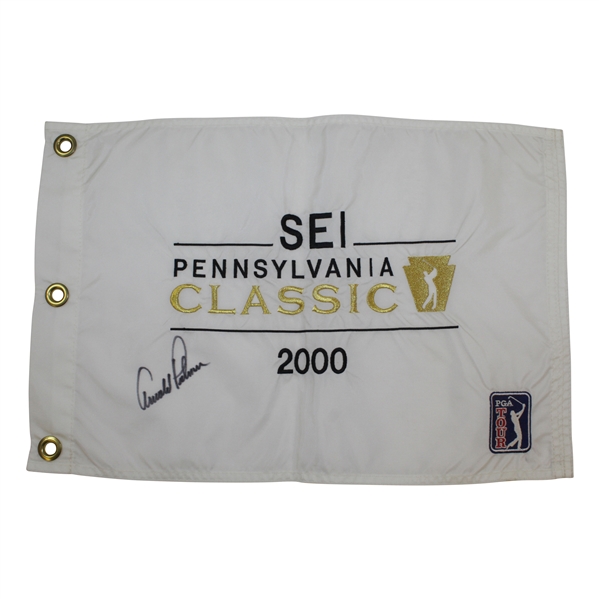 Arnold Palmer Signed 2000 SEI Pennsylvania Classic Embroidered Flag JSA ALOA
