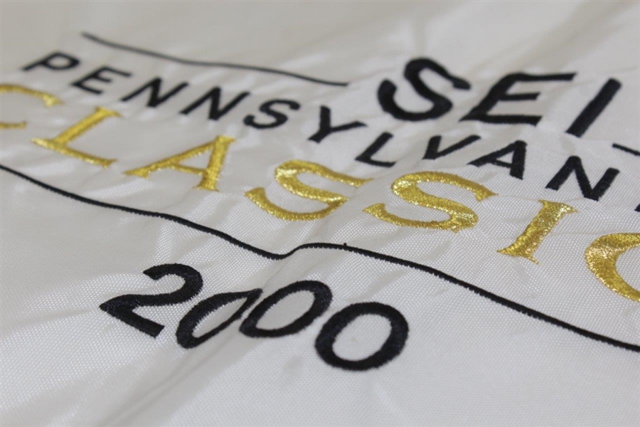 Arnold Palmer Signed 2000 SEI Pennsylvania Classic Embroidered Flag JSA ALOA