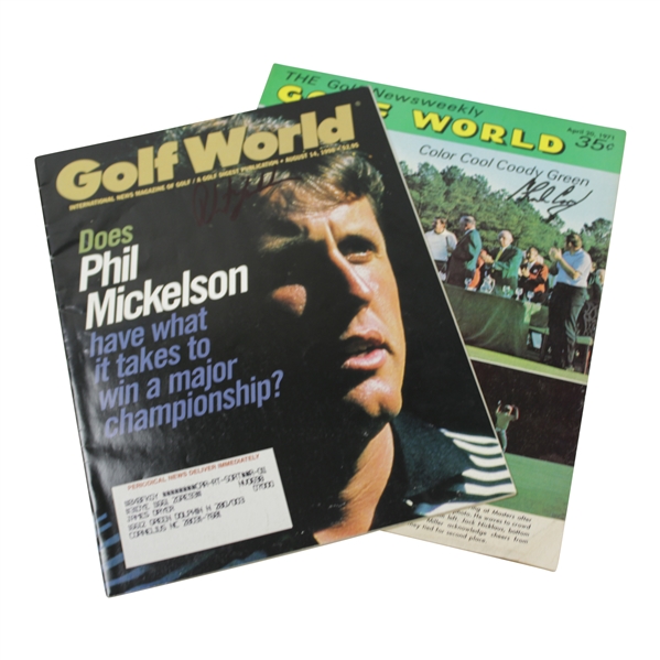 Phil Mickelson & Charles Coody Signed Golf World Magazines - 1996 & 1971 JSA ALOA