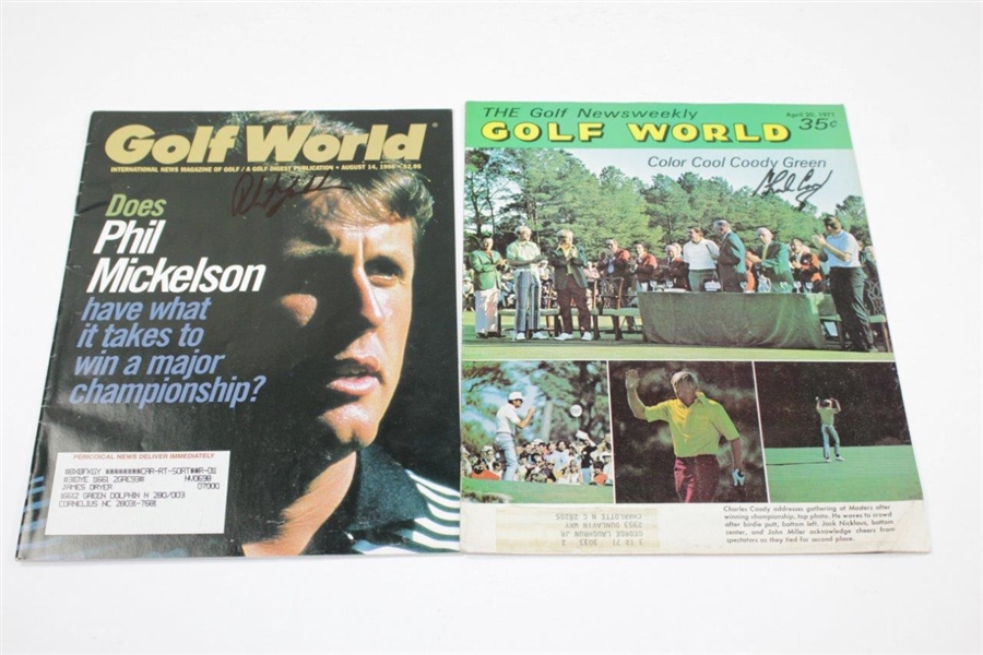 Phil Mickelson & Charles Coody Signed Golf World Magazines - 1996 & 1971 JSA ALOA