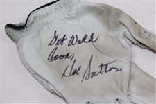 Two Signed Match Used LH Golf Gloves - Hal Sutton & Davis Love III JSA ALOA