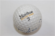 Jack Nicklaus Signed Classic 'Golden Bear' Logo Golf Ball JSA ALOA