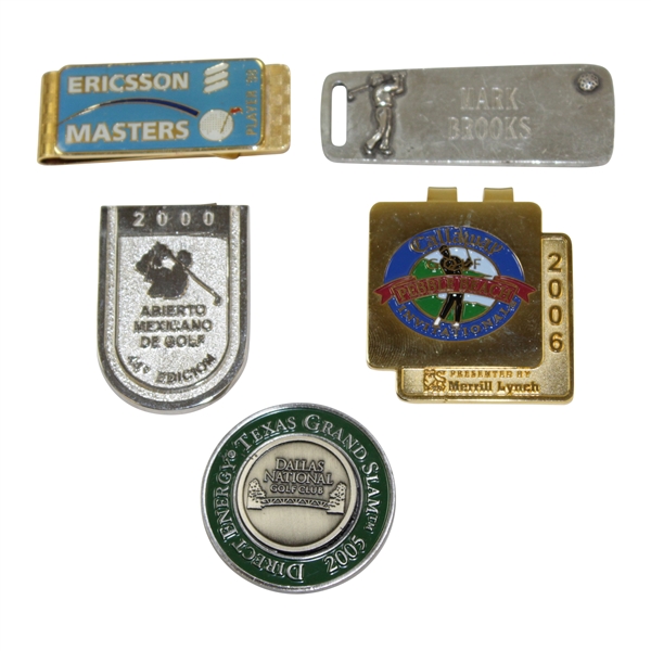 Five (5) Mark Brooks Personal Various PGA Contestant Badges
