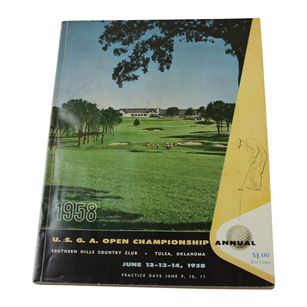Tommy Bolt Signed 1958 US Open at Southern Hills Official Program PSA/DNA #F77029