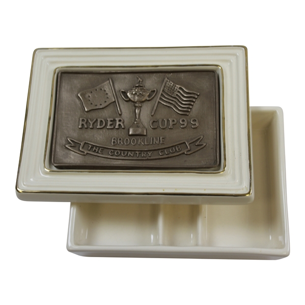 Ryder Cup 1999 The Country Club Royal English Porcelain Card Holder Handrcrafted by Artist Bill Waugh