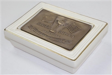 Ryder Cup 1999 The Country Club Royal English Porcelain Card Holder Handrcrafted by Artist Bill Waugh