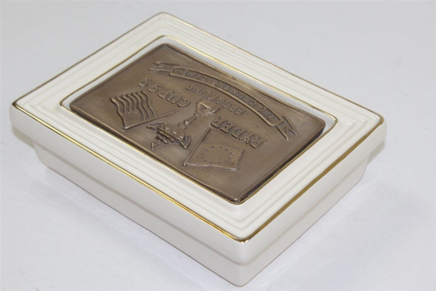 Ryder Cup 1999 The Country Club Royal English Porcelain Card Holder Handrcrafted by Artist Bill Waugh