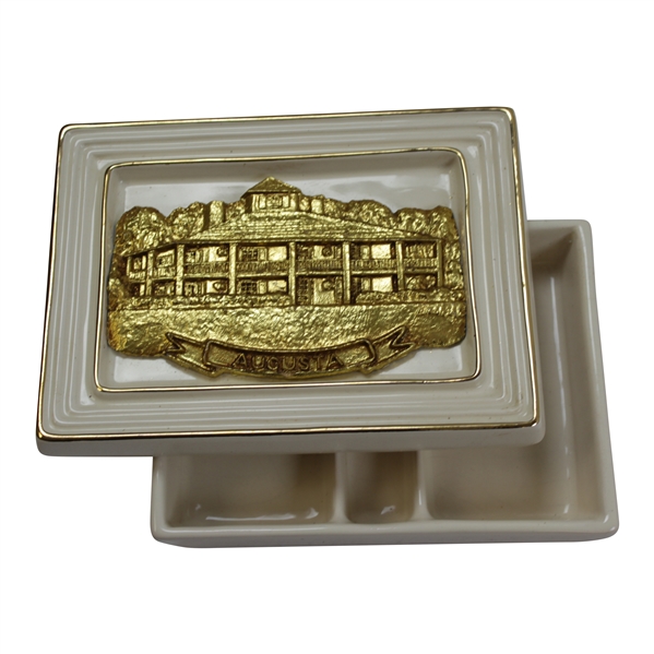 Augusta National Golf Club Clubhouse Royal English Porcelain Card Holder Handcrafted by Artist Bill Waugh