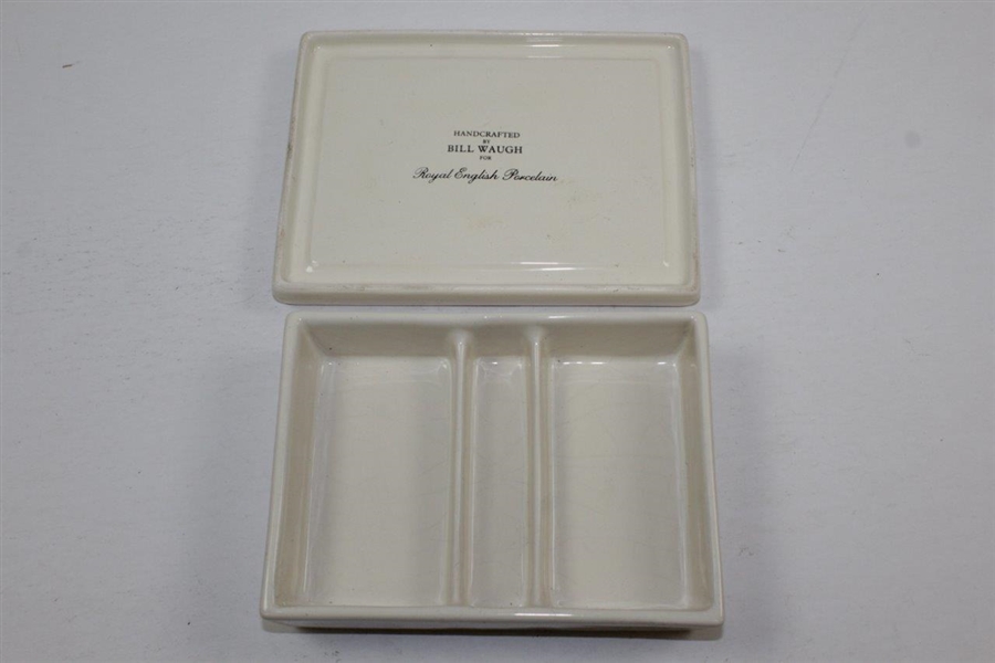Augusta National Golf Club Clubhouse Royal English Porcelain Card Holder Handcrafted by Artist Bill Waugh