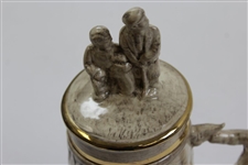 Golfer Themed Porcelain Stein with Golfer Handle Artist Sample by Artist Bill Waugh