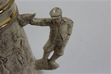 Golfer Themed Porcelain Stein with Golfer Handle Artist Sample by Artist Bill Waugh