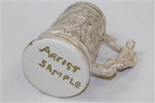 Golfer Themed Porcelain Stein with Golfer Handle Artist Sample by Artist Bill Waugh
