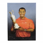 Tiger Woods with Claret Jug Ltd Ed Canvas Giclée Print by Bill Waugh #8/25