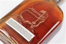 Masters Tournament Etched Woodford Reserve Bourbon Whiskey in Masters Cedar Wood Box
