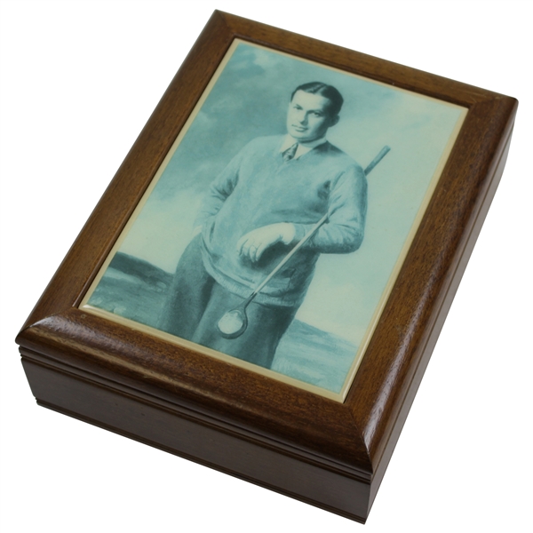 Bobby Jones Ceramic Tile Wooden Case with Dozen Bobby Jones Logo Balls & Print Portfolio