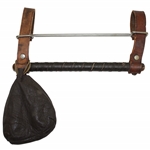 Antique Leather Hickory Golf Club Carrier with Leather Golf Ball Pouch