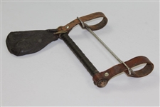 Antique Leather Hickory Golf Club Carrier with Leather Golf Ball Pouch