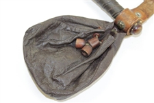 Antique Leather Hickory Golf Club Carrier with Leather Golf Ball Pouch