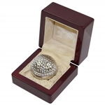 Sterling Silver Golf Ball in Wooden Case - Splits Open