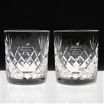 Pair of Augusta National Golf Club Members Only Crystal Rocks Glasses - New In Box