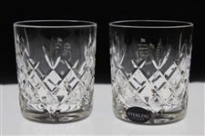 Pair of Augusta National Golf Club Members Only Crystal Rocks Glasses - New In Box