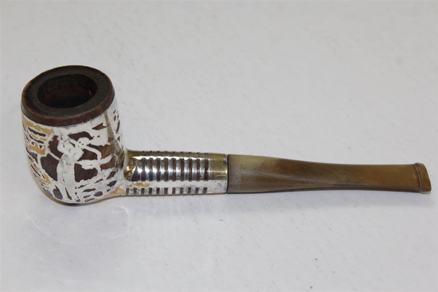 Vintage Sterling Silver Overlay Tobacco Pipe