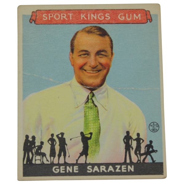 1933 Gene Sarazen Sport Kings Gum Card - Center Crease