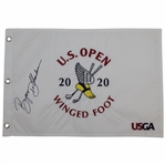 Champion Bryson DeChambeau Signed 2020 US Open at Winged Foot Embroidered Flag JSA ALOA