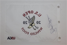 Champion Bryson DeChambeau Signed 2020 US Open at Winged Foot Embroidered Flag JSA ALOA
