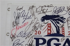 Champion Colin Morikawa & Most of Field Signed 2020 PGA at Harding Park Embroidered Flag JSA ALOA