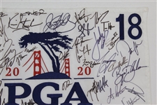 Champion Colin Morikawa & Most of Field Signed 2020 PGA at Harding Park Embroidered Flag JSA ALOA