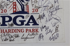 Champion Colin Morikawa & Most of Field Signed 2020 PGA at Harding Park Embroidered Flag JSA ALOA