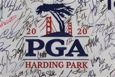 Champion Colin Morikawa & Most of Field Signed 2020 PGA at Harding Park Embroidered Flag JSA ALOA