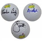 Charles Coody, Ray Floyd, & Adam Scott Signed Masters Logo Golf Balls JSA ALOA