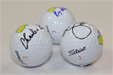 Charles Coody, Ray Floyd, & Adam Scott Signed Masters Logo Golf Balls JSA ALOA