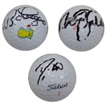 Bernhard Langer, Nick Faldo, & Danny Willett Signed Masters Logo Golf Balls JSA ALOA