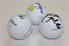 Bernhard Langer, Nick Faldo, & Danny Willett Signed Masters Logo Golf Balls JSA ALOA