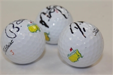 Bernhard Langer, Nick Faldo, & Danny Willett Signed Masters Logo Golf Balls JSA ALOA