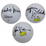 Jack Nicklaus, Bryson DeChambeau, & Mark OMeara Signed Masters Logo Golf Balls JSA ALOA