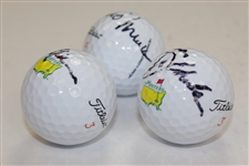 Jack Nicklaus, Bryson DeChambeau, & Mark O'Meara Signed Masters Logo Golf Balls JSA ALOA