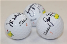 Jack Nicklaus, Bryson DeChambeau, & Mark O'Meara Signed Masters Logo Golf Balls JSA ALOA