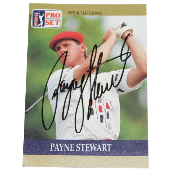 Payne Stewart Signed 1990 Pro-Set PGA PGA Tour Golf Card JSA ALOA