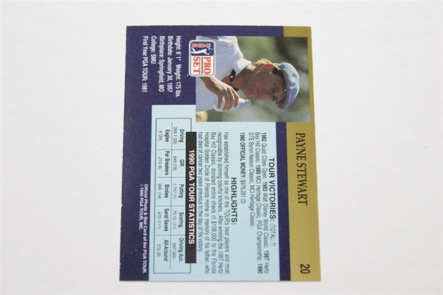 Payne Stewart Signed 1990 Pro-Set PGA PGA Tour Golf Card JSA ALOA